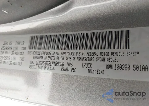 2020 Ram 1500 Big Horn 4X4 6'4 Box from USA, damaged, VIN 1C6SRFBT6LN189986
